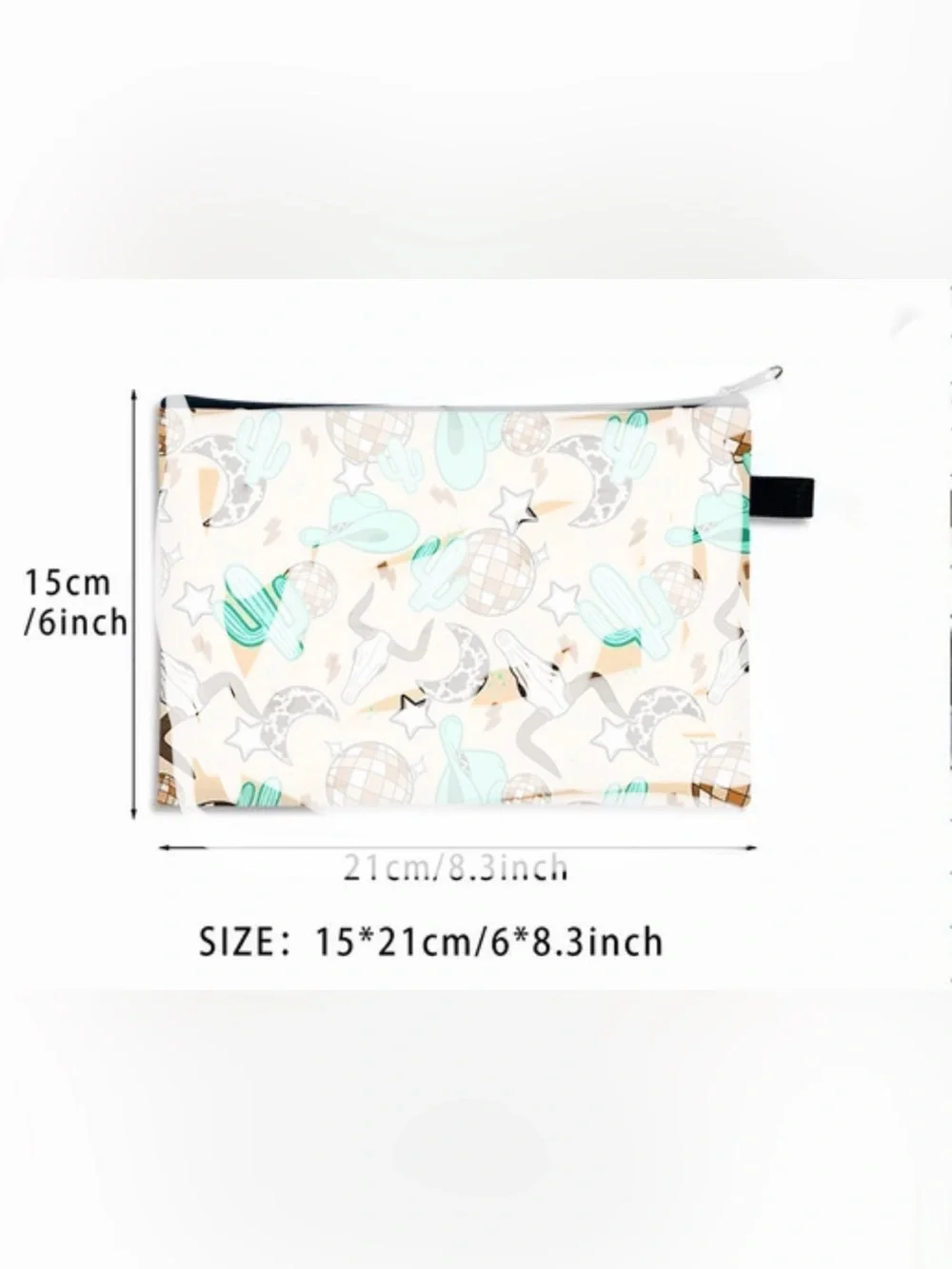 Western 'LOVE' Pouch Cosmetic Bag with Turquoise and Leopard Print